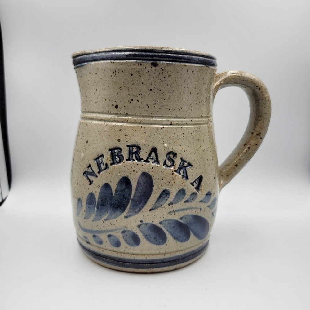 Vintage Stoneware Nebraska Small Pitcher